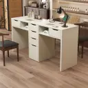 Vintage Cream Marble Nail Desk with Storage thumbnail 2