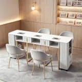 Multi-Seat Marble Manicure Desk Set thumbnail 2