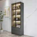 Bookcase with Glass Doors for Display Storage thumbnail 3