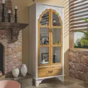 Vintage Solid Wood Carved Glass Display Cabinet thumbnail 3