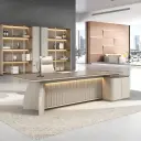 Modern Luxury Executive Desk High Gloss Painted Office thumbnail 3