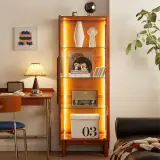 Retro Glass Display Cabinet for Living Room thumbnail 1