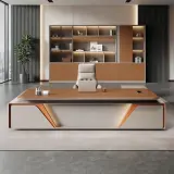 Sleek Executive Desk with Artistic Splicing Front Design thumbnail 3
