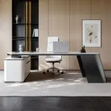 Modern Affordable Luxury L-Shaped Sintered Stone Desk - Maoters thumbnail 2