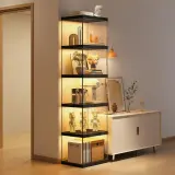 Luxury Modular Storage Cabinet with Grid Shelves thumbnail 4