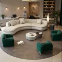 Modern Luxury Curved Reception Sofa - Maoters thumbnail 3