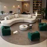 Modern Luxury Curved Reception Sofa - Maoters thumbnail 3