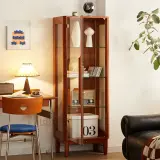 Retro Glass Display Cabinet for Living Room thumbnail 3