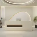 Light Luxury Beige Reception Desk - Maoters thumbnail 2