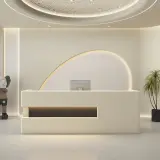 Light Luxury Beige Reception Desk - Maoters thumbnail 2