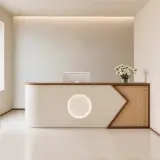 Elegant Light Luxury Reception Desk Minimalist Front Counter thumbnail 1