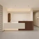 Minimalist Wood Grain Reception Desk - Maoters thumbnail 1