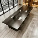 Black Solid Wood Conference Table thumbnail 1