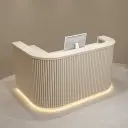 Modern Curved Fluted Reception Desk - Maoters thumbnail 1