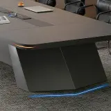 Modern Rectangle Large Conference Table thumbnail 9