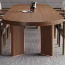 Oval Solid Wood Long Conference Table - Maoters thumbnail 9