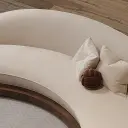 Retro Solid Wood Curved Sofa thumbnail 9