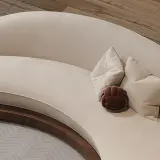 Retro Solid Wood Curved Sofa thumbnail 9