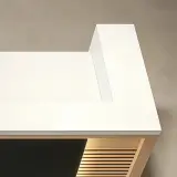 Modern Wood Slat Reception Desk - Maoters thumbnail 11