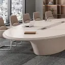 Large Oval Long Conference Table thumbnail 9