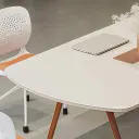 Minimal Office Oval Wood Conference Table - Maoters thumbnail 9