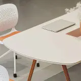 Minimal Office Oval Wood Conference Table - Maoters thumbnail 9