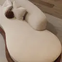 Retro Solid Wood Curved Sofa thumbnail 10