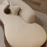 Retro Solid Wood Curved Sofa thumbnail 10