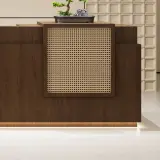 Elegant Woven Rattan Reception Desk - Maoters thumbnail 10