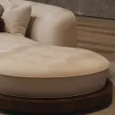 Retro Solid Wood Curved Sofa thumbnail 11
