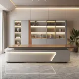 Modern Minimalist Executive Desk Light Luxury Office Desk thumbnail 1