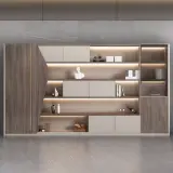 Light Luxury Office Open Shelf Cabinet - Maoters thumbnail 1