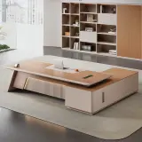 Luxury Modern Executive Desk with Glossy Finish thumbnail 1