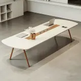 Minimal Office Oval Wood Conference Table - Maoters thumbnail 1