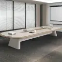 Modern Minimalist Painted Conference Table thumbnail 1