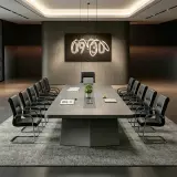 Modern Rectangle Large Conference Table thumbnail 3