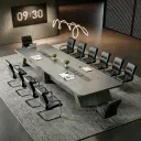 Modern Rectangle Large Conference Table thumbnail 4