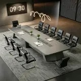 Modern Rectangle Large Conference Table thumbnail 4