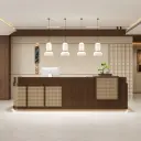 Elegant Woven Rattan Reception Desk - Maoters thumbnail 2