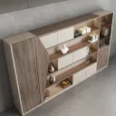 Light Luxury Office Open Shelf Cabinet - Maoters thumbnail 3