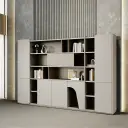 Contemporary Office Bookcase and Display Cabinet Combo thumbnail 3