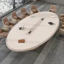 Large Oval Long Conference Table thumbnail 2