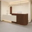Minimalist Wood Grain Reception Desk - Maoters thumbnail 3