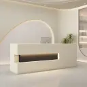 Light Luxury Beige Reception Desk - Maoters thumbnail 3