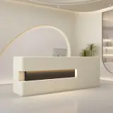 Light Luxury Beige Reception Desk - Maoters thumbnail 3