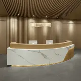 Modern Curved Marble Reception Desk - Maoters thumbnail 3