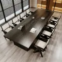 Black Solid Wood Conference Table thumbnail 2