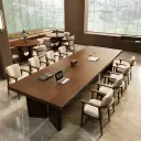 Solid Wood Long Conference Table - Maoters thumbnail 2