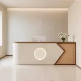 Elegant Light Luxury Reception Desk Minimalist Front Counter thumbnail 2