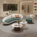 Curved Two-Tone Lounge Sofa thumbnail 3